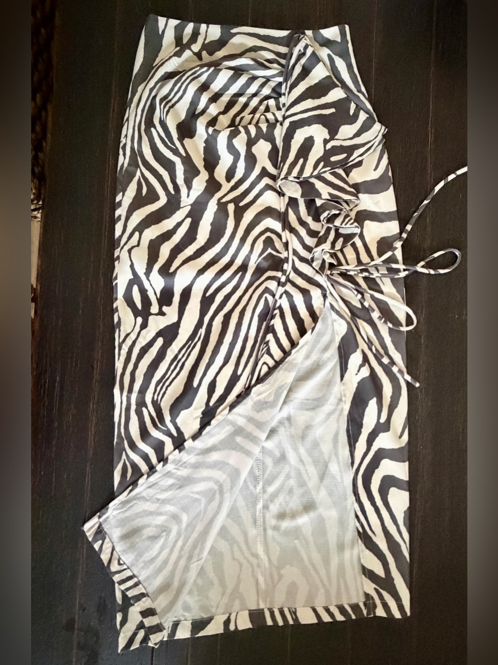 Zebra Print Black and White Women's Swim Cover-Up